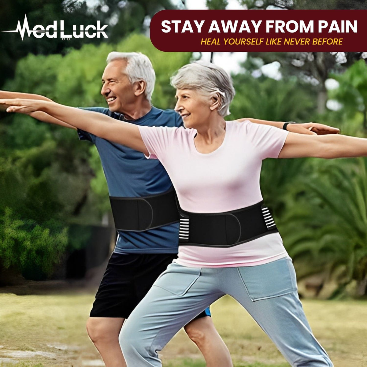 Medluck's Premium Lumbar, Sciatic, Hip & Back Pain Relief Belt